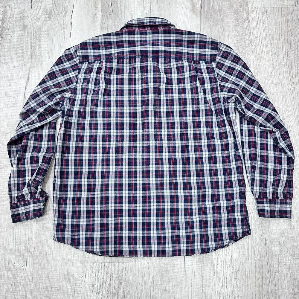 Carhartt Flannel Shirt Mens Large Red Plaid Button Down Long Sleeve Relaxed Fit - Picture 8 of 9